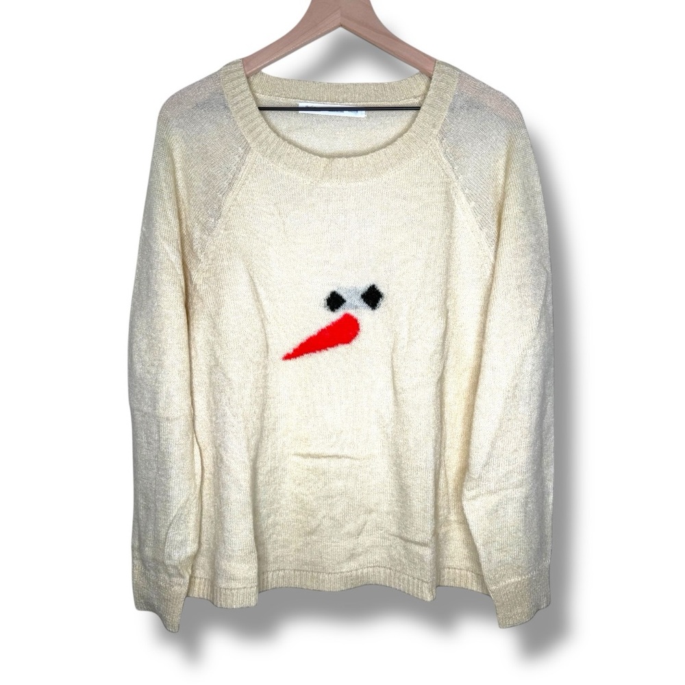 Woolrich Novelty Snowman Light Mohair Wool‎ Sweater Women XXL